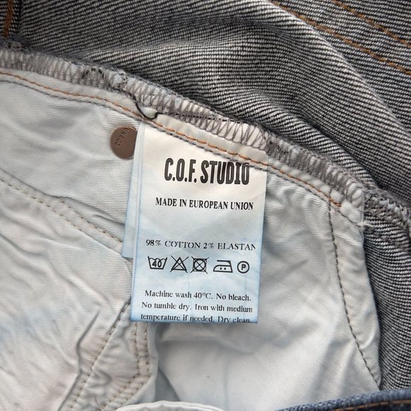 NEW C.O.F. STUDIO Mens M1 Slim True Worn Wash Blue Jeans Size 38 NWT 0042 - Picture 9 of 14